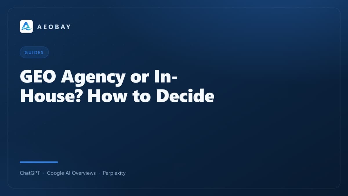 GEO Agency or In-House? How to Decide for Your Shopify Store